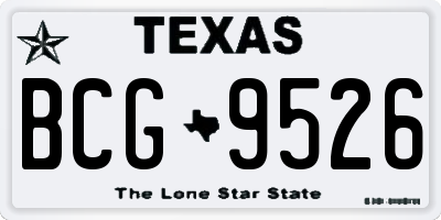 TX license plate BCG9526