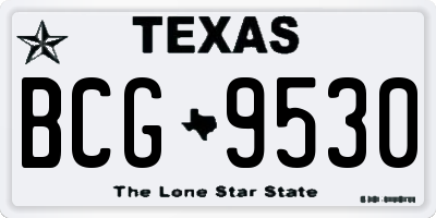 TX license plate BCG9530