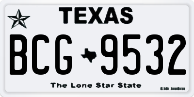 TX license plate BCG9532