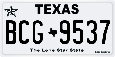 TX license plate BCG9537