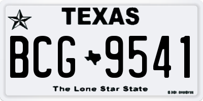 TX license plate BCG9541