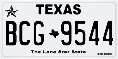 TX license plate BCG9544