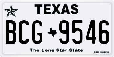 TX license plate BCG9546