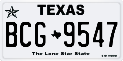 TX license plate BCG9547