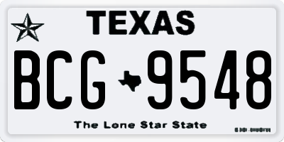 TX license plate BCG9548
