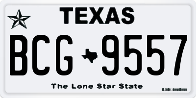 TX license plate BCG9557