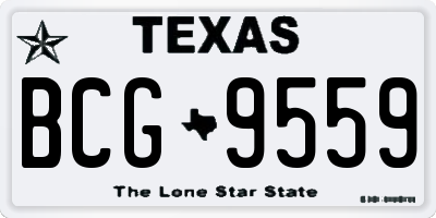 TX license plate BCG9559