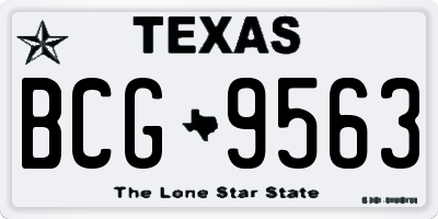 TX license plate BCG9563