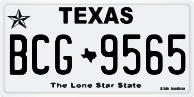 TX license plate BCG9565