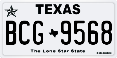 TX license plate BCG9568
