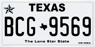 TX license plate BCG9569