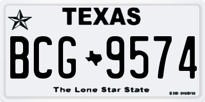 TX license plate BCG9574
