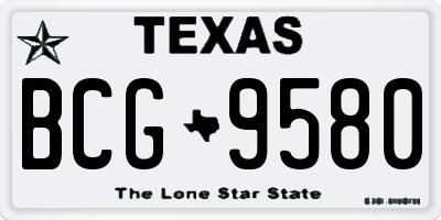 TX license plate BCG9580