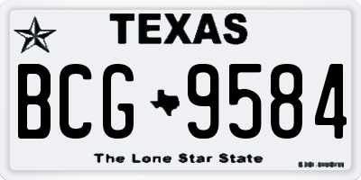 TX license plate BCG9584