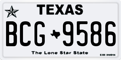 TX license plate BCG9586