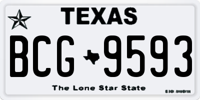 TX license plate BCG9593