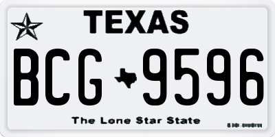 TX license plate BCG9596