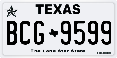 TX license plate BCG9599
