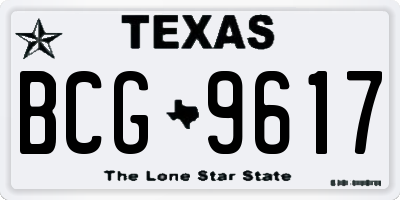 TX license plate BCG9617