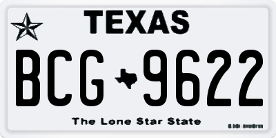 TX license plate BCG9622