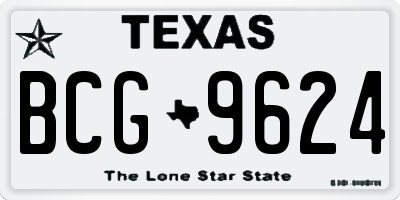 TX license plate BCG9624