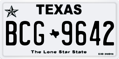 TX license plate BCG9642