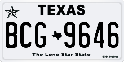 TX license plate BCG9646