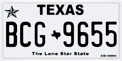 TX license plate BCG9655