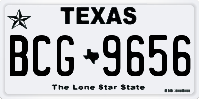TX license plate BCG9656