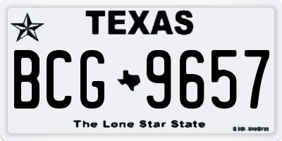 TX license plate BCG9657