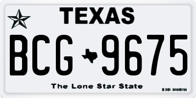 TX license plate BCG9675