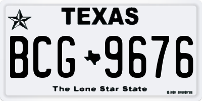 TX license plate BCG9676