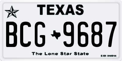 TX license plate BCG9687