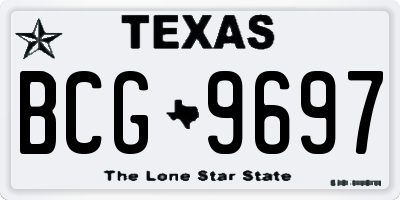 TX license plate BCG9697