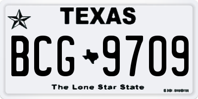 TX license plate BCG9709