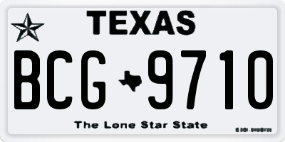 TX license plate BCG9710