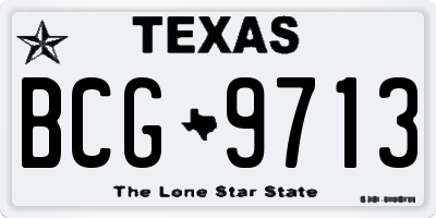 TX license plate BCG9713