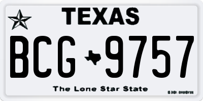 TX license plate BCG9757