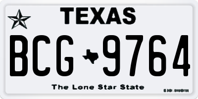 TX license plate BCG9764