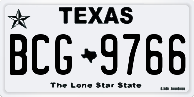 TX license plate BCG9766