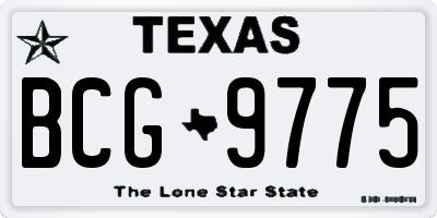 TX license plate BCG9775