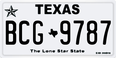 TX license plate BCG9787