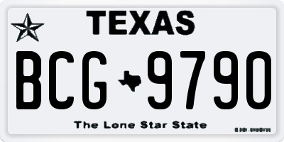 TX license plate BCG9790