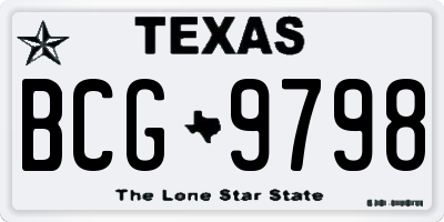 TX license plate BCG9798