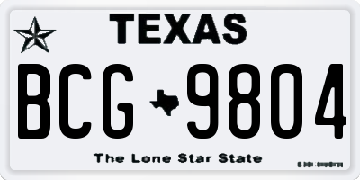 TX license plate BCG9804
