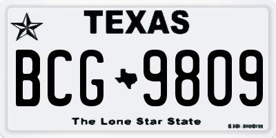 TX license plate BCG9809
