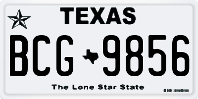 TX license plate BCG9856