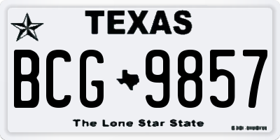 TX license plate BCG9857