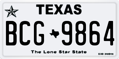 TX license plate BCG9864