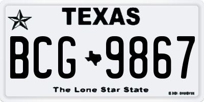 TX license plate BCG9867